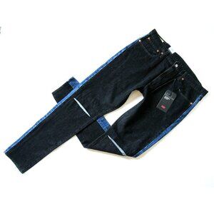 NWT Levi's Lo-Ball Stack in Two Pointer Black Logo Stripe Warp Stretch Jeans 42